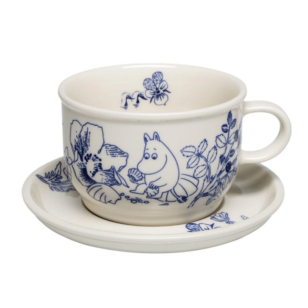 Muumi-kuppi ja aluslautanen Haru